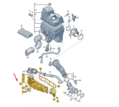 NEW VW TRANSPORTER VI T6 INTAKE MANIFOLD 04L129709E ORIGINAL