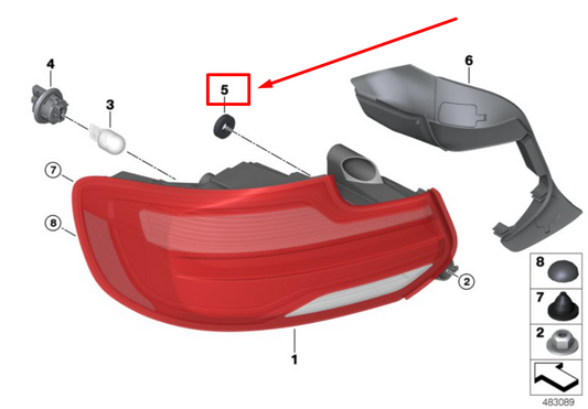 new bmw 2 cabrio f23 tail light gasket 63217490927 7490927 original