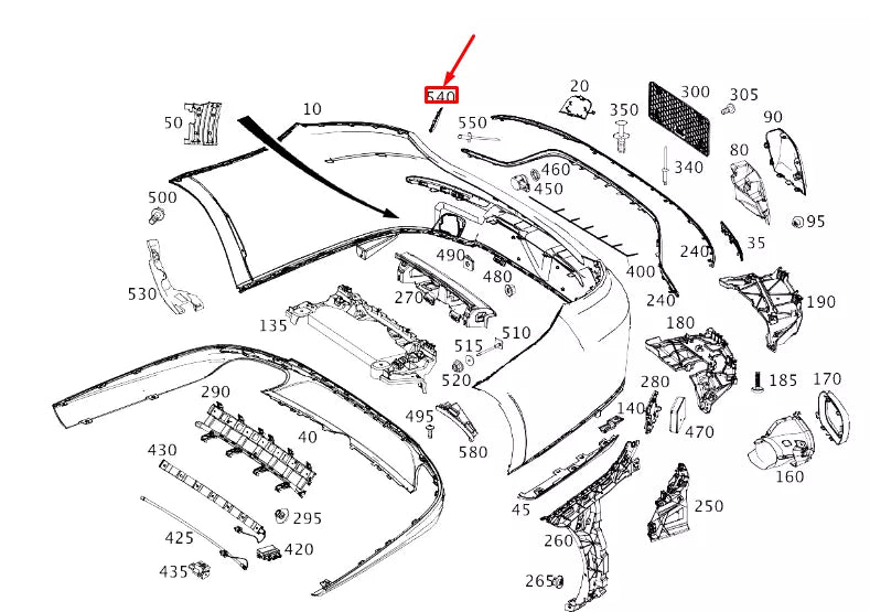 NEW MERCEDES-BENZ E C238 REAR BUMPER LEFT COVER GRILLE TRIM A2388858700 ORIGINAL