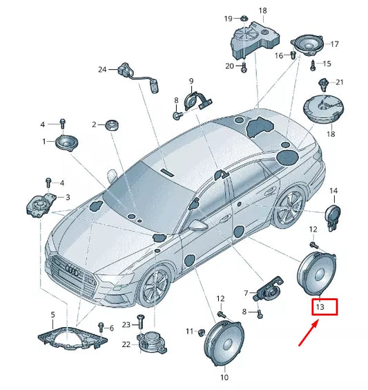 NEW AUDI E-TRON GEN REAR DOOR BASS LOUDSPEAKER 4K9035411