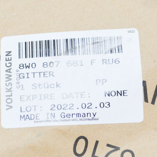 NEW AUDI A4 8W2 B9 FRONT LEFT LOWER GRILLE 8W0807681FRU6 ORIGINAL