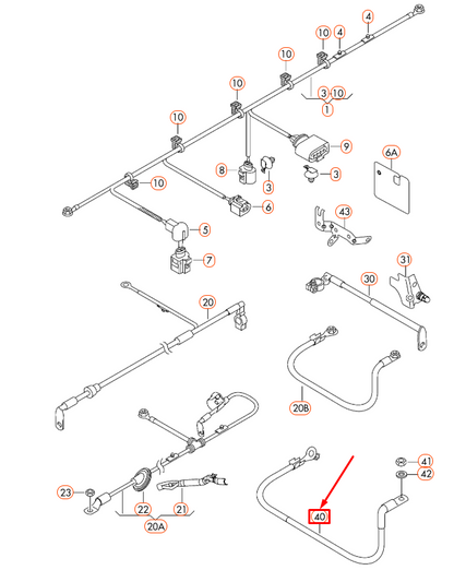 NEW AUDI A3 8P NEGATIVE BATTERY EARTH LINE CABLE 1K0971250 ORIGINAL