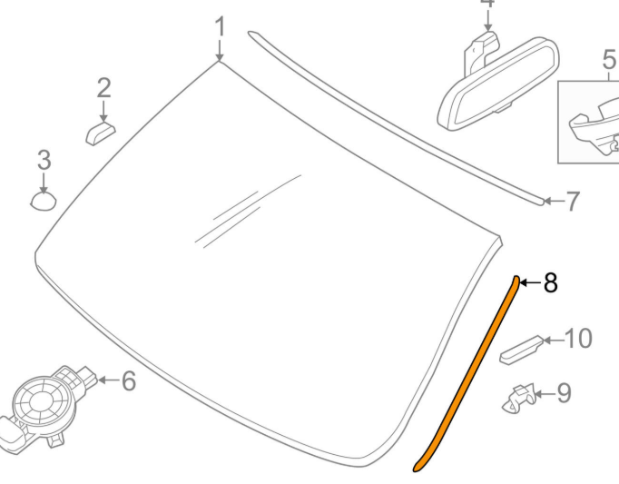 new bmw x6 f16 left windshield drip moulding 51317462217 7462217 original