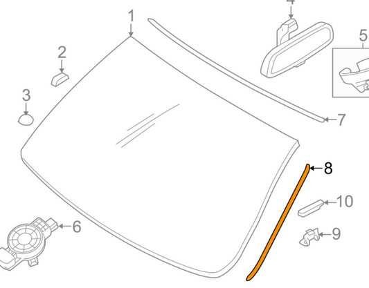 new bmw x6 f16 left windshield drip moulding 51317462217 7462217 original