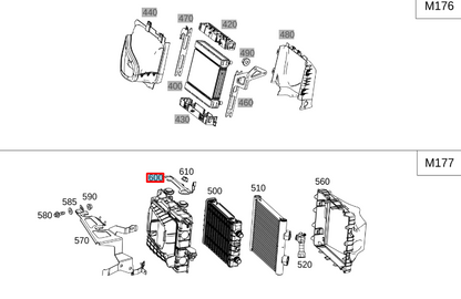 NEW MERCEDES-BENZ S W222 RADIATOR AIR DUCT FASTENING A2225040100 ORIGINAL