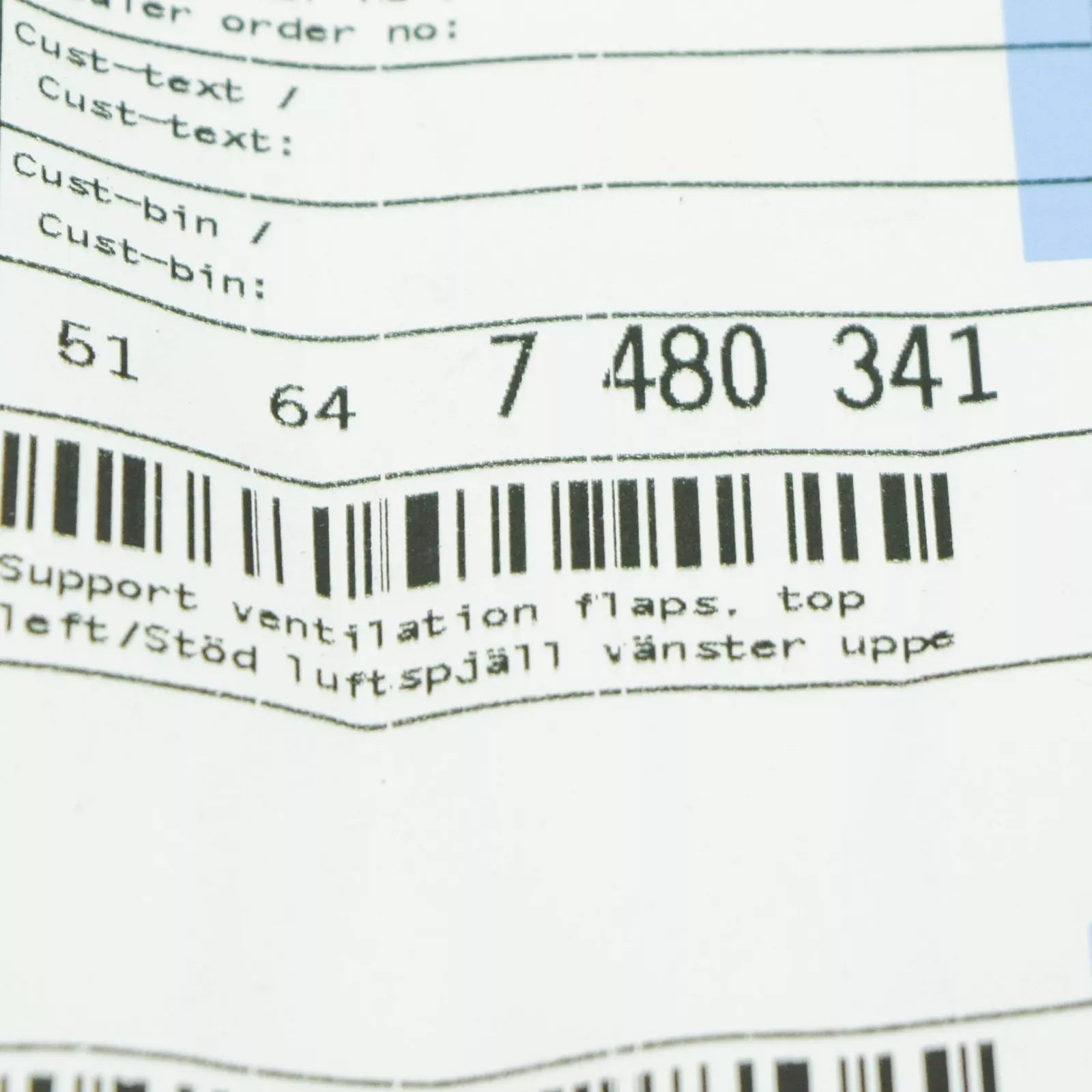 NEW BMW 8 G15,F92 LEFT TOP VENTILATION FLAPS SUPPORT 51647480341 7480341