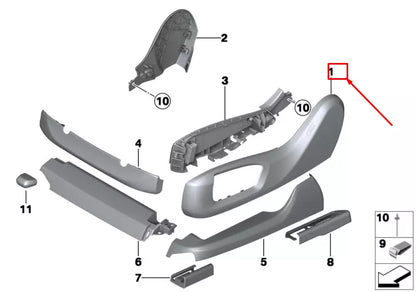 NEW BMW 5 TOURING G31 FRONT OUTER LEFT SEAT TRIM 52107405723 ORIGINAL