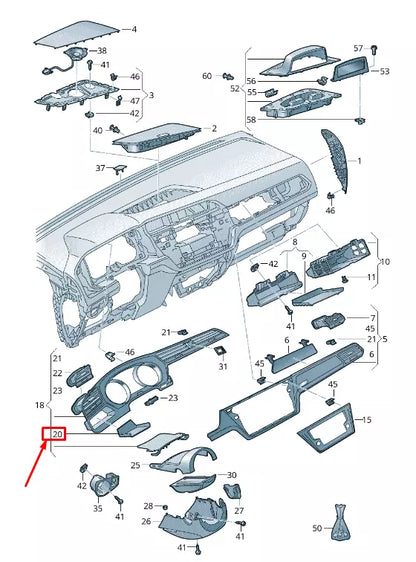 NEW VW TOURAN 5T STOWAGE COMPARTMENT INSERT LHD 5TB858167HX5