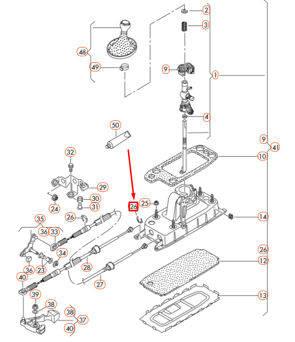 new audi a1 mk1 gearshift cable retaining washer 1j0711280c original
