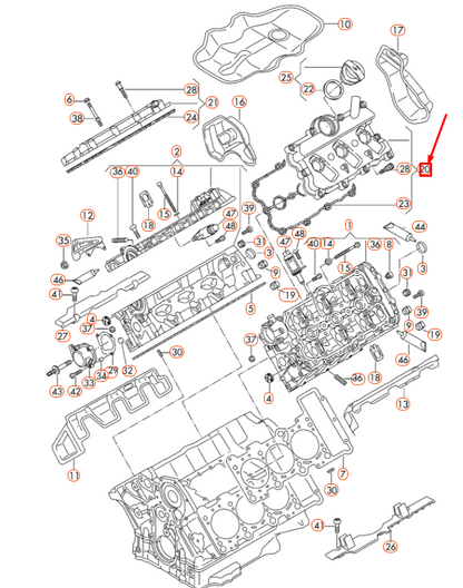 new audi a4 b8 cylinder head cover cylinders 4-6 06e103471s original