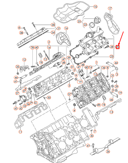 new audi a4 b8 cylinder head cover cylinders 4-6 06e103471s original