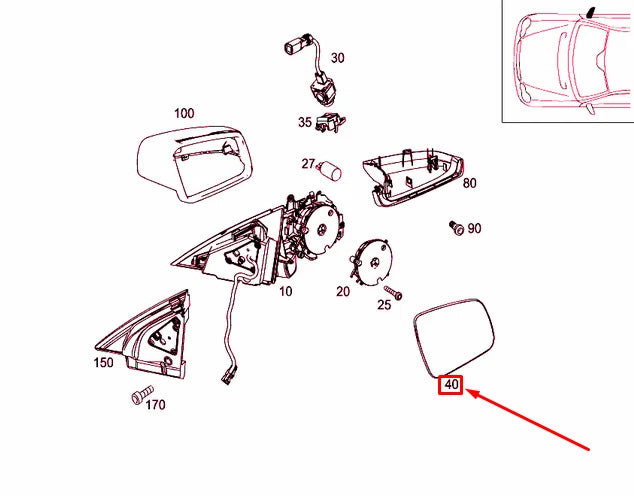 NEW MERCEDES-BENZ GLK X204 FRONT RIGHT DOOR MIRROR GLASS A2048102821