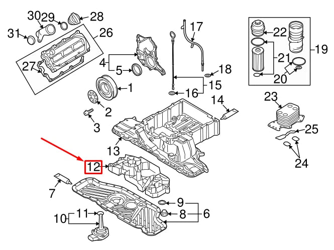 NEW AUDI Q7 4L ENGINE OIL PAN BAFFLE 059103138S ORIGINAL