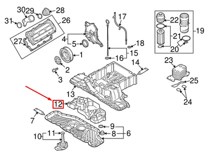 NEW AUDI Q7 4L ENGINE OIL PAN BAFFLE 059103138S ORIGINAL