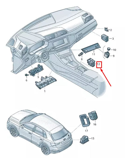 NEW AUDI Q3 F3 ELECTROMECHANICAL PARKING BRAKE SWITCH 83A927225A