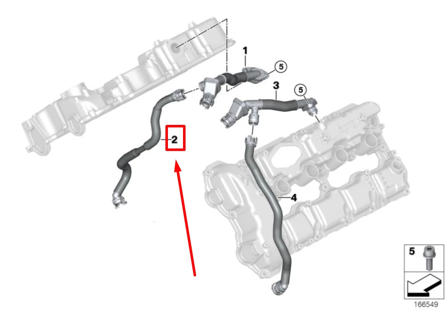 NEW BMW 6 CABRIO F12 CRANKCASE VENT PIPE 11157575640 7575640 ORIGINAL