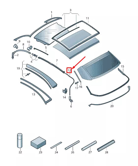 NEW VW EOS 1F REAR LEFT WATER DRAINAGE HOSE 1Q0871711B