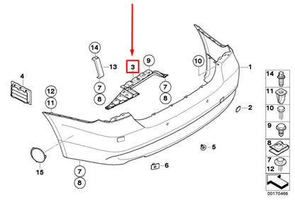 NEW BMW 3 TOURING E91 REAR BUMPER BRACKET 7163847 51127163847 ORIGINAL