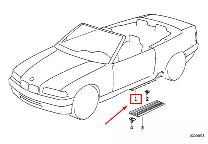 NEW BMW 3 COMPACT E36 LOWER LEFT SIDESKIRT 51478172865 8172865 ORIGINAL