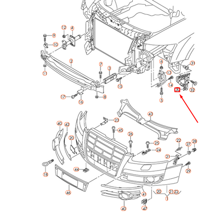 NEW AUDI A6 C6 FRONT BUMPER RIGHT GUIDE SECTION 4F0807228 ORIGINAL