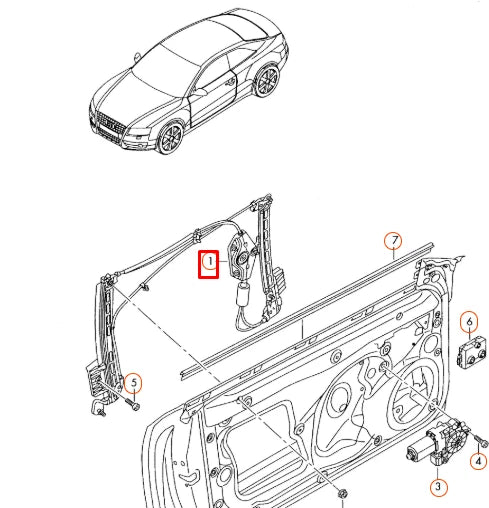 NEW AUDI A5 8T FRONT LEFT DOOR WINDOW REGULATOR 8T0837461D ORIGINAL