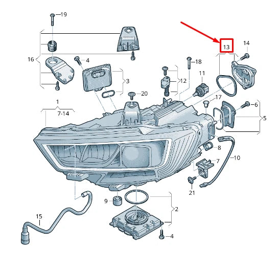 NEW AUDI RS3 RIGHT HEADLIGHT COVER CAP 8V0941158B