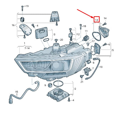 NEW AUDI RS3 RIGHT HEADLIGHT COVER CAP 8V0941158B