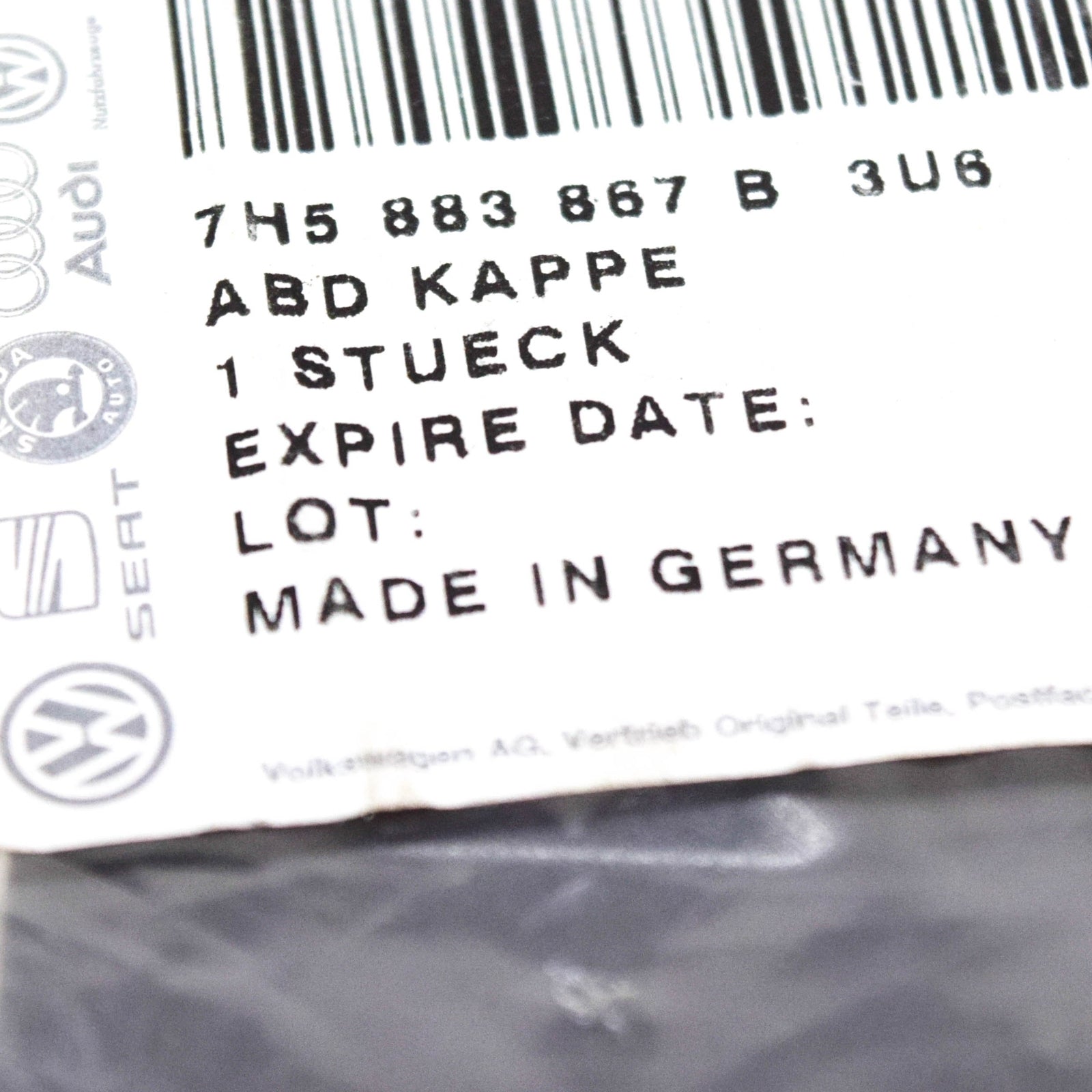 new vw transporter t5 rear inner seat runner cover cap 7h5883867b3u6 original