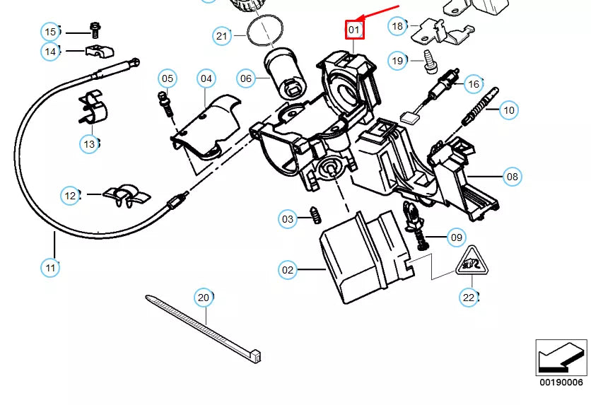NEW BMW 5 E39 STEERING LOCK 32321095823 1095823 ORIGINAL