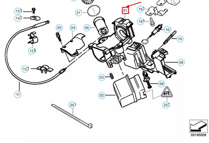 NEW BMW 5 E39 STEERING LOCK 32321095823 1095823 ORIGINAL