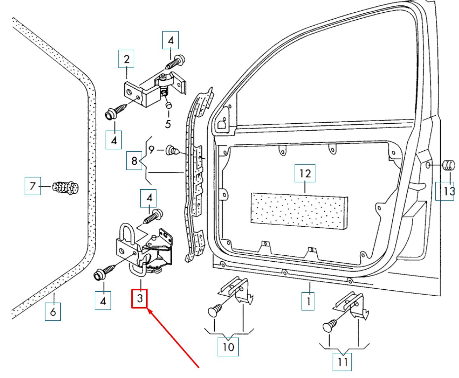 NEW AUDI A3 8P FRONT LEFT DOOR LOWER HINGE 4B0831411B