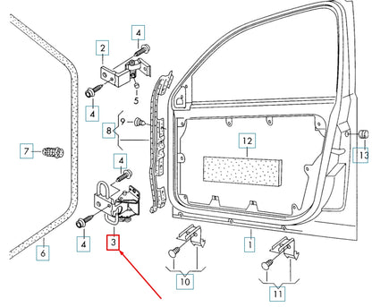 NEW AUDI A3 8P FRONT LEFT DOOR LOWER HINGE 4B0831411B