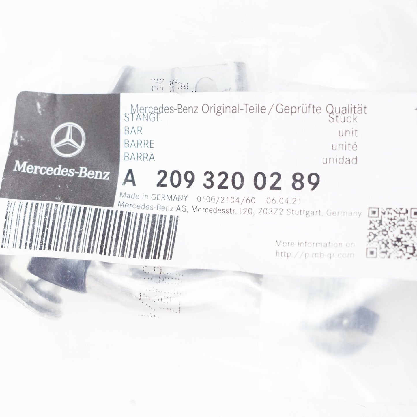 Genuine Mercedes-Benz C W203 Front Headlamp Range Adjustment Rod A2093200289