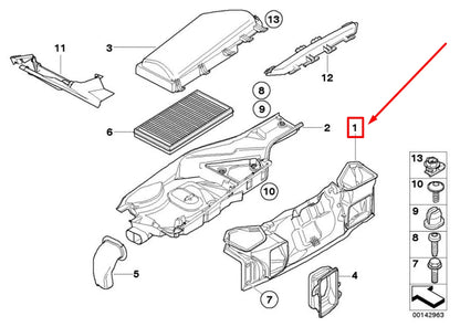 NEW BMW 5 E60 CABIN AIR DUCT CHANNEL 6921597 64316921597 ORIGINAL