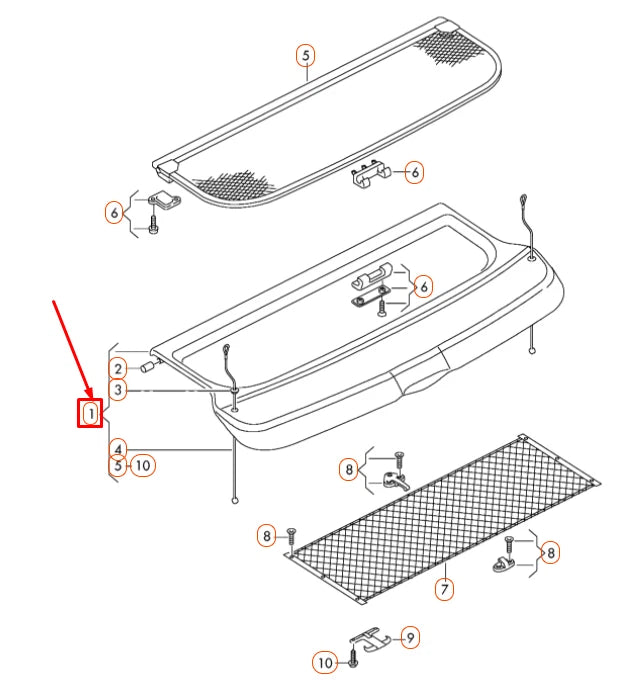 NEW AUDI A3 8P LUGGAGE COMPARTMENT COVER 8P4867769BH2J9 ORIGINAL