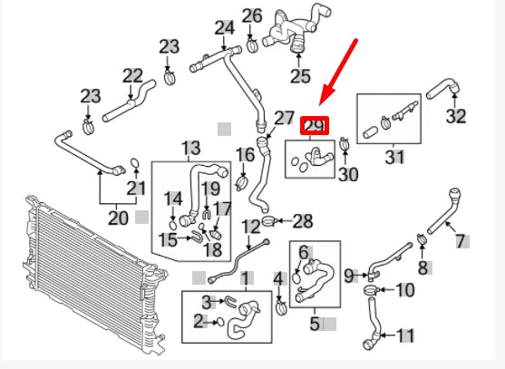 NEW AUDI A6 C7 ENGINE COOLANT PIPE ADAPTER 059121155AH ORIGINAL