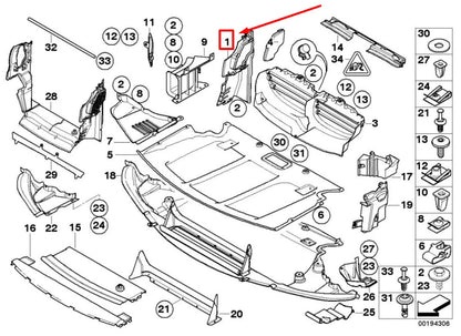 NEW BMW 5 E60 FRONT RIGHT RADIATOR AIR DUCT 51717050604 7050604 ORIGINAL