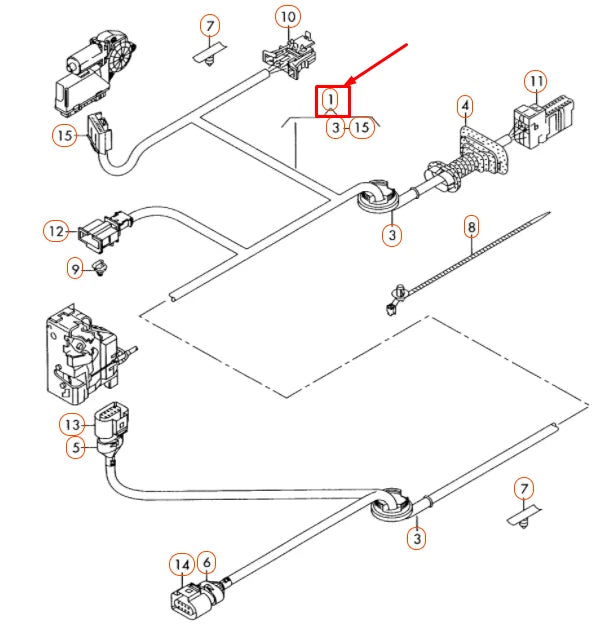 NEW AUDI A3 8P REAR DOOR WIRING SET 8P4971687T ORIGINAL