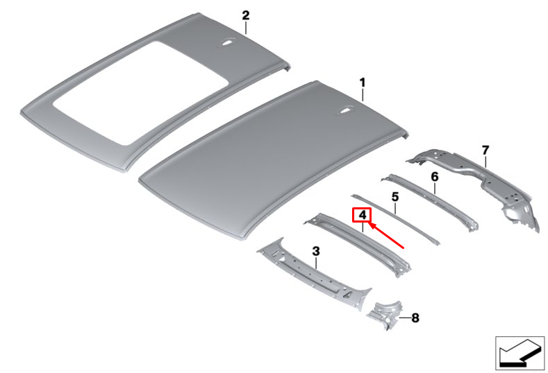 new bmw x5 g05 front roof bow 41009481387 original