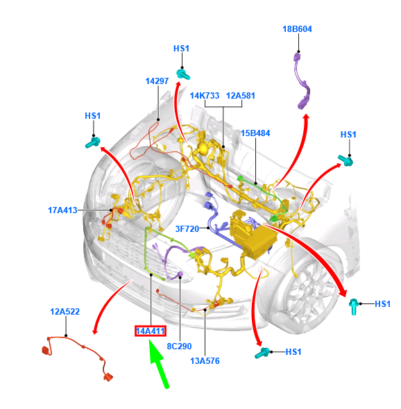 new ford grand c-max mk2 engine jumper harness wire assy 1860280 original