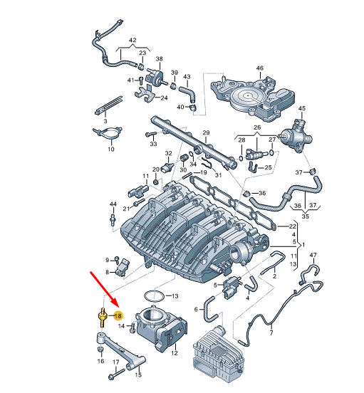 new cupra formentor intake manifold bonded rubber bush 06h121273f original