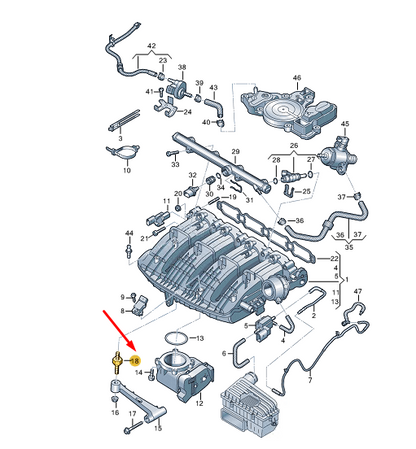 new cupra formentor intake manifold bonded rubber bush 06h121273f original
