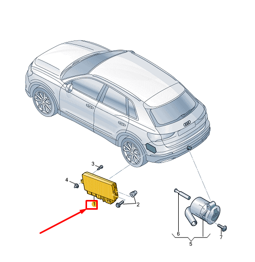new audi q4 e-tron trailer detection control unit 5h2907383b original