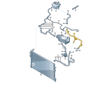 NEW VOLKSWAGEN ARTEON 3H7 ENGINE COOLANT HOSE 05E121070 ORIGINAL