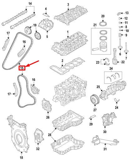 NEW AUDI TT ROADSTER FV UPPER ENGINE TIMING CHAIN 07K109231C ORIGINAL