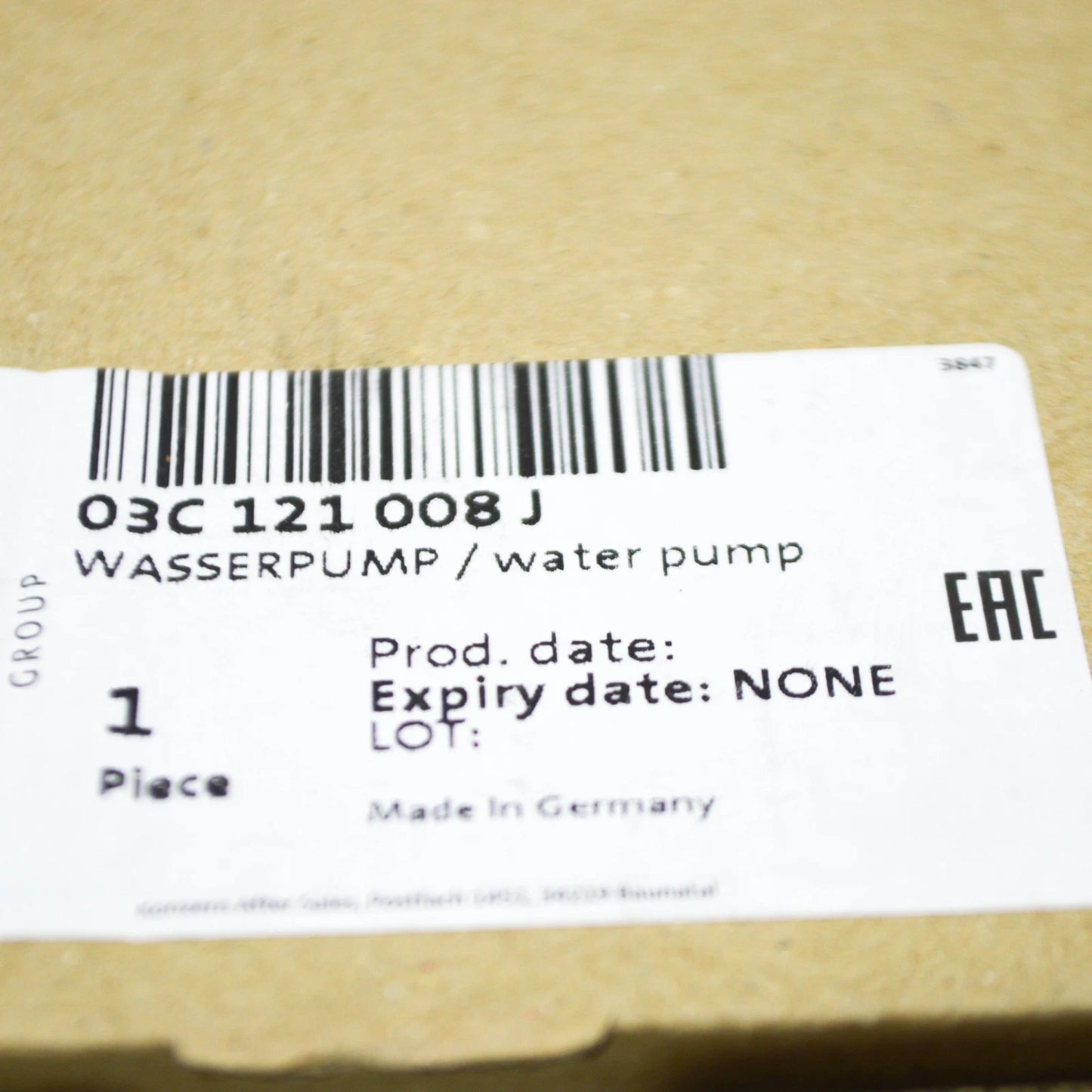 NEW VOLKSWAGEN JETTA MK6 ENGINE WATER COOLANT PUMP 03C121008J