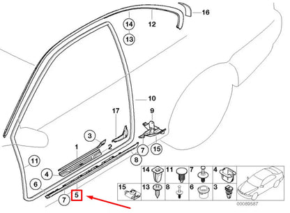 NEW BMW 3 CABRIO E46 RIGHT PLASTIC SIDESKIRT COVER 7890012 51717890012 ORIGINAL