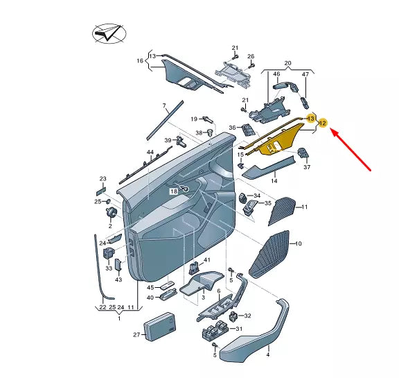 NEW AUDI A5 CABRIO F5 FRONT LEFT DOOR SWITCH TRIM RHD 8W6959521E6PS