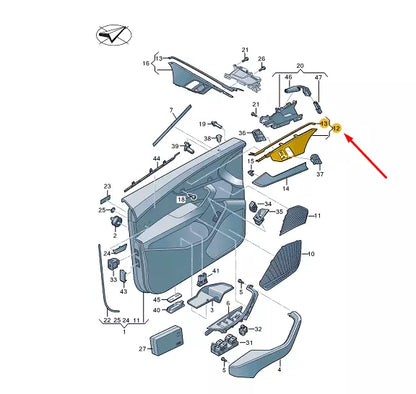 NEW AUDI A5 CABRIO F5 FRONT LEFT DOOR SWITCH TRIM RHD 8W6959521E6PS