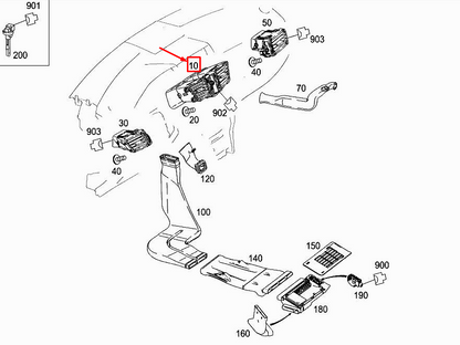 new mercedes-benz e w212 central dashboard air vent a21283025547j22 original